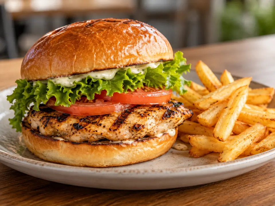 Editorial representation of Grilled Chicken Burger