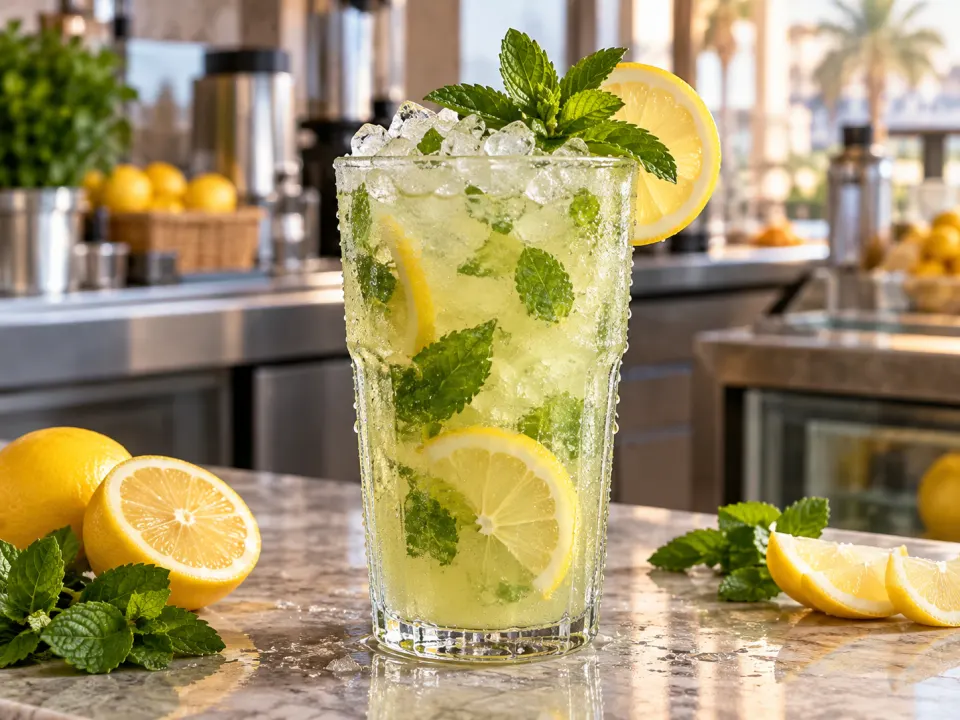Editorial representation of Lemon Mint Fresh Juice